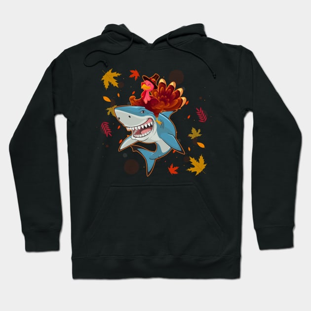 Dabbing Turkey Riding Shark Thanksgiving Christmas Gift Hoodie by franzaled